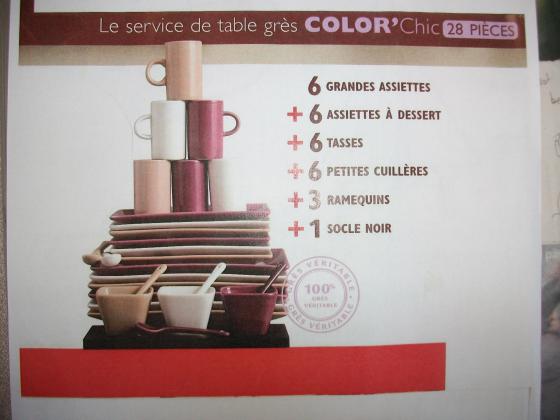 Service de Table 28 pièces Color Chic - Neuf