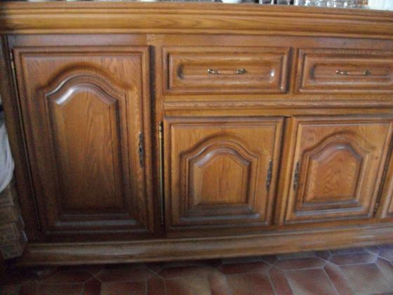 Buffet 4 portes + tiroirs en chêne massif