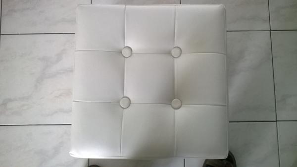 Tabouret carré blanc