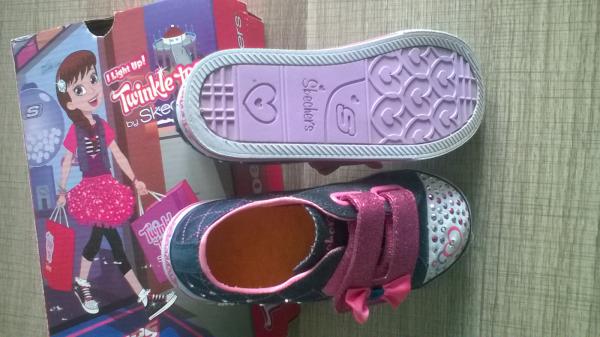 Skechers Baskets Fille Jeans Strass Lumières