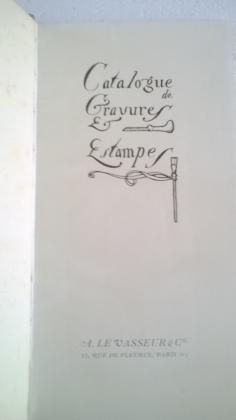 Catalogue Estampes et Gravures