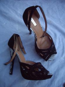 Sandales Noir Python talons 13 cm pt 38-neuves