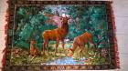 Grand tapis vintage et kitsch motifs cerfs et biches