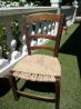 Petite chaise de cheminée en bois tressée main