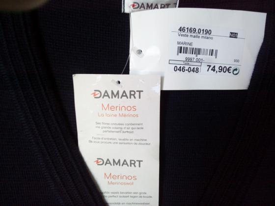 Veste femme, neuve, laine mérinos