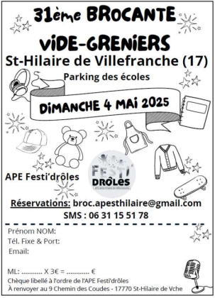 31ème Brocante Vide-greniers - Saint-Hilaire-de-Villefranche