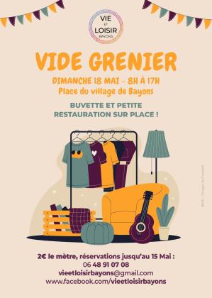 Seconde édition du vide grenier annuel à Bayons.