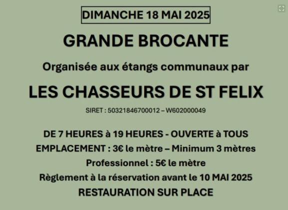 Brocante, Vide-greniers des chasseurs - Saint-Félix