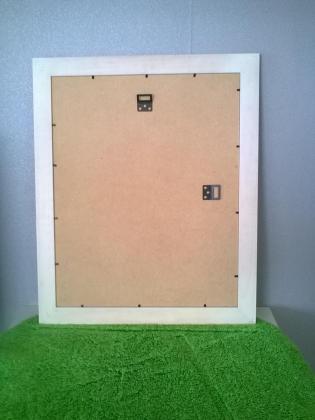 Cadre photo blanc avec rose