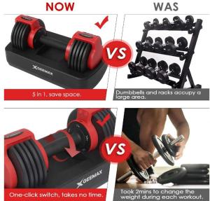 GEEMAX K2 Fit Dumbell Haltères poids musculation réglables en acier