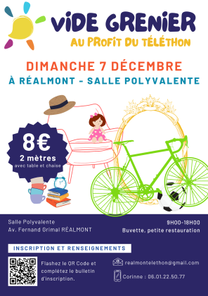 Vide grenier solidaire au profit du Téléthon