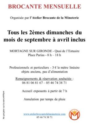 Brocante mensuelle de la minoterie - Mortagne-sur-Gironde