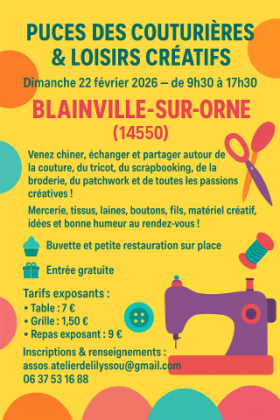Puces des Couturières et Loisirs Créatifs - Blainville sur Orne