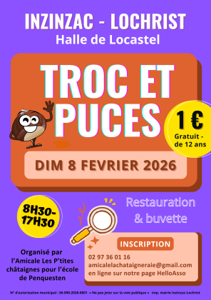 TROC ET PUCES 8 février 2026 INZINZAC LOCHRIST