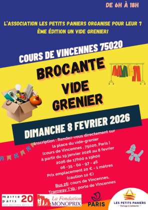 Brocante, Vide-greniers - Paris 20