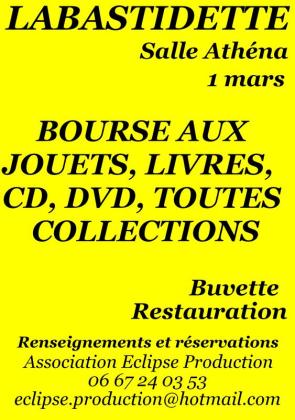 Bourse aux jouets, livres, cd, dvd, toutes collections - Labastidette