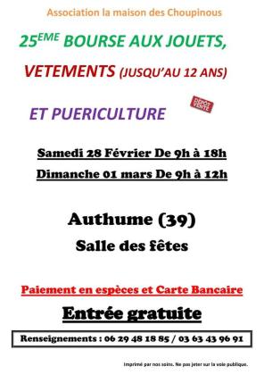 25ème bourse aux jouets vêtements et puériculture - Authume