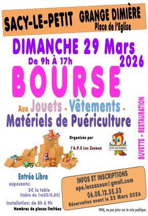 Bourse aux jouets, vêtements, puériculture - Sacy-le-Petit