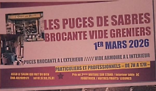 Brocante, Vide-greniers, Vide armoire - Sabres