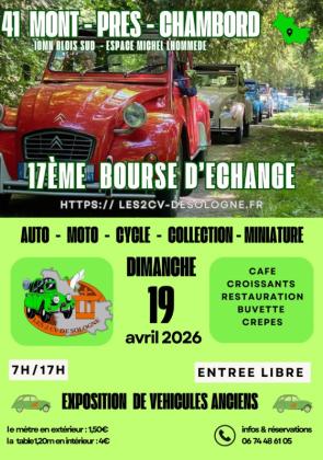 Bourse d'échanges autos, motos, revues, miniatures, publicité - Mont-près-Chambord