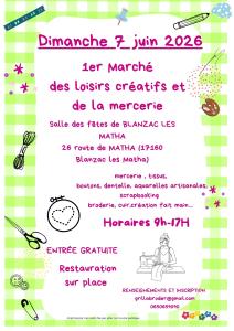 1er Marché des Loisirs créatifs et de la mercerie - Blanzac-lès-Matha