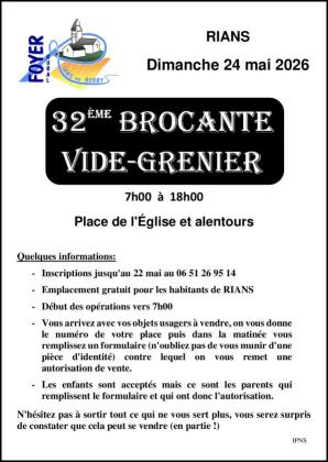 Brocante, Vide-greniers - Rians