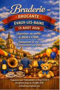 38ème BRADERIE, BROCANTE d'EVAUX LES BAINS
