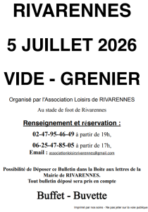 Vide-greniers - Rivarennes