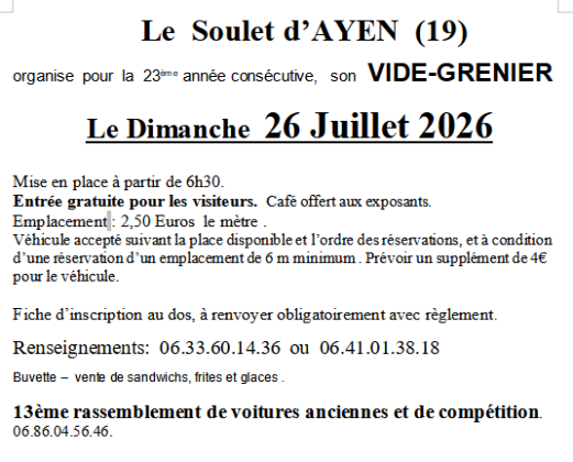 Vide-greniers - Ayen
