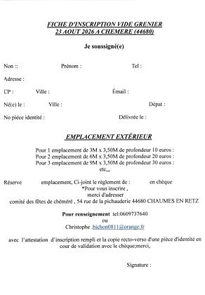 vide grenier chéméré
