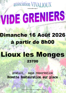 Brocante, Vide-greniers - Lioux-les-Monges