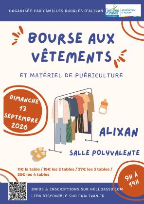 Bourse aux vêtements et matériel de puériculture - Alixan