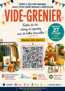 Vide Grenier - Port Marianne - Ouvert à Tous - Devant Ecole André Malraux
