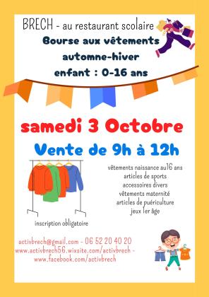 BOURSE AUX VETEMENTS ENFANT + PUERICULTURE - Brech
